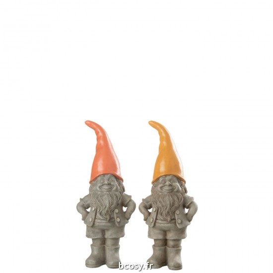 J-Line J Line lutins statuettes Jolipa Lutin Chapeau Pointu Poly Mix Medium Assortiment De 2.