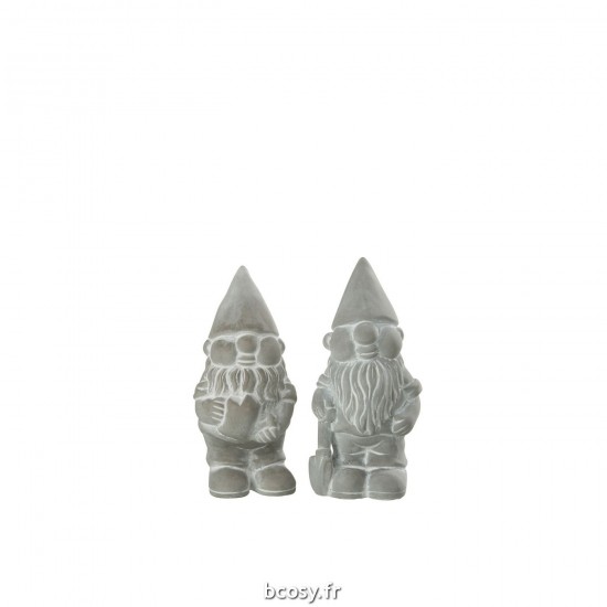 J-Line J Line lutins statuettes Jolipa Lutin Ciment Gris Small Assortiment De 2.