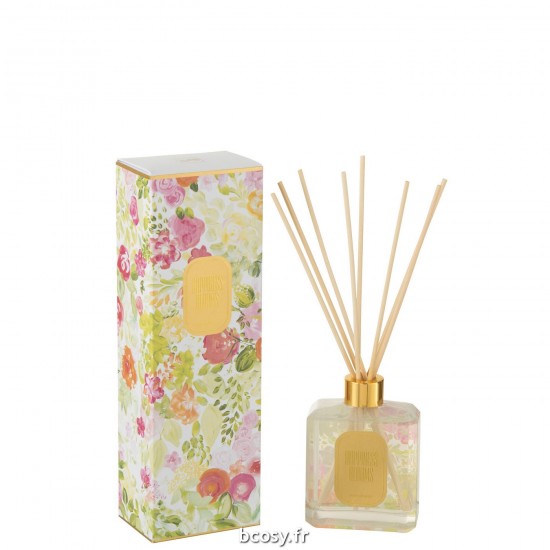 J-Line J Line diffuseurs de parfums Jolipa Huile Senteur Happiness Blooms Mimosa Rose Blanc.