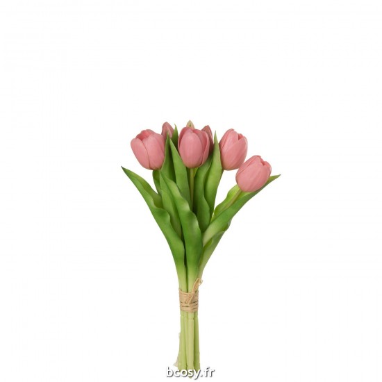 J-Line J Line bouquets de fleurs Jolipa Bouquet Tulipes 7Pieces Pu Rose Small.