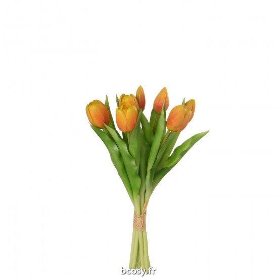 J-Line J Line bouquets de fleurs Jolipa Bouquet Tulipes 7Pieces Pu Oange Small.