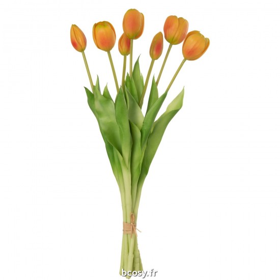J-Line J Line bouquets de fleurs Jolipa Bouquet Tulipes 7Pieces Pu Orange Large.
