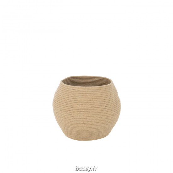 J-Line J Line paniers de rangement Jolipa Panier Rond Textile Beige.