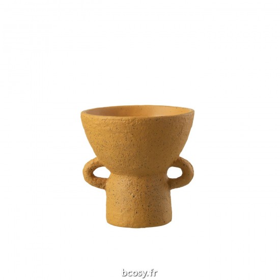 J-Line J Line cachepots de fleur Jolipa Vase Zenia Ceramique Ocre Small.