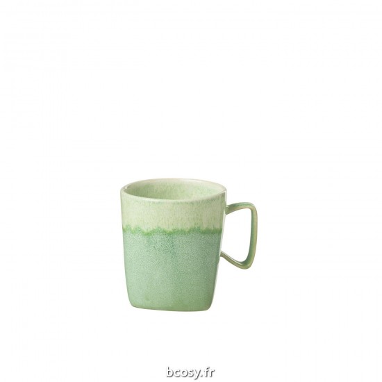 J-Line J Line tasses de cafe avec sous tasse Jolipa Mug Lara Porcelaine Vert.