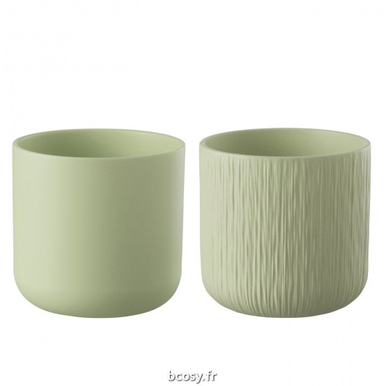 J-Line J Line cachepots de fleur Jolipa Cachepot Gen Ceramique Pistache Xxl Assortiment De 2.