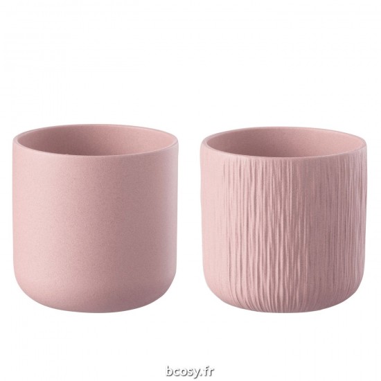 J-Line J Line cachepots de fleur Jolipa Cachepot Gen Ceramique Rose Xxl Assortiment De 2.