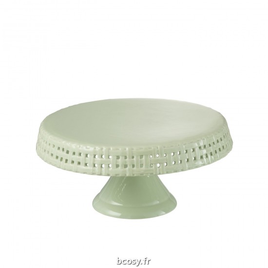 J-Line J Line plateaux plats a tartes Jolipa Plat A Tarte Ceramique Vert Medium.