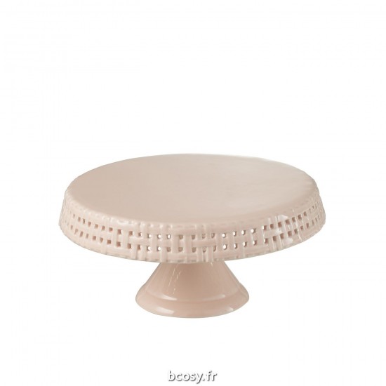 J-Line J Line plateaux plats a tartes Jolipa Plat A Tarte Ceramique Rose Medium.