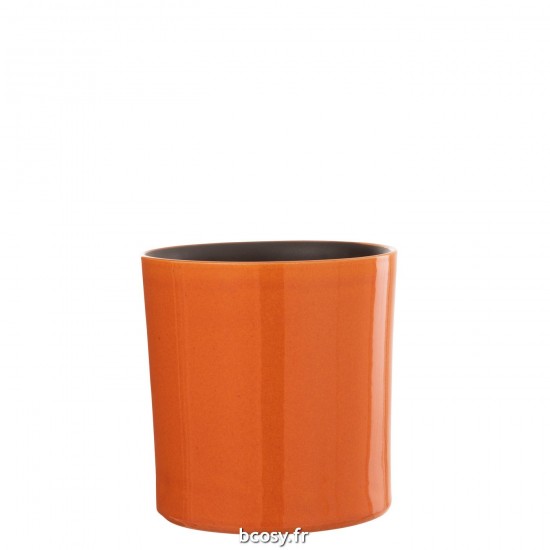 J-Line J Line cachepots de fleur Jolipa Pot De Fleurs Flexible Ceramique Orange Medium.
