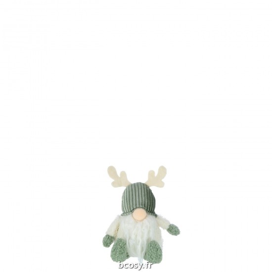 J-Line J Line peres noël Jolipa Lutin Bois De Cerf Textile Vert Beige Small.