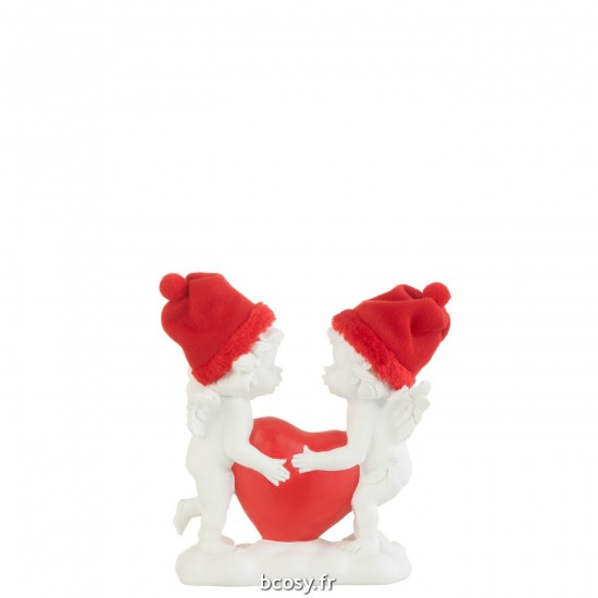 J-Line J Line enfants anges Jolipa Ange Coeur Chapeau Poly Rouge Blanc.