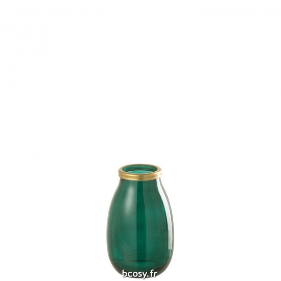 J-Line J Line Grands vases Grand vase Vases hauts Vase haut. Jolipa Vase Bord Or Verre Vert S.
