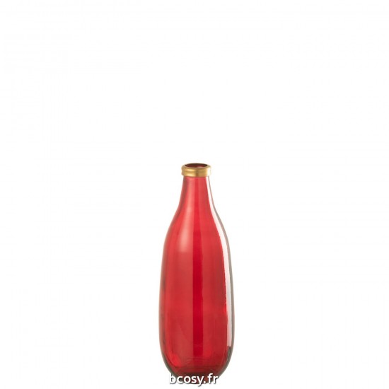 J-Line J Line Grands vases Grand vase Vases hauts Vase haut. Jolipa Vase Bord Or Verre Rouge M.