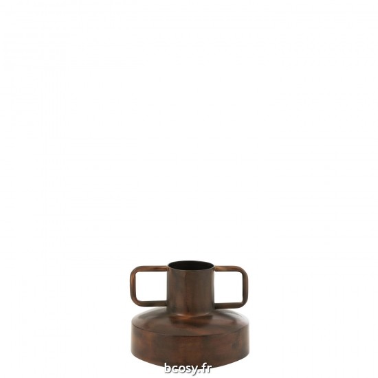 J-Line J Line amphores cruches avec 2 anses Jolipa Vase Romana Fer Bronze.