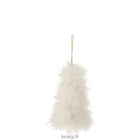 J-Line J Line arbres sapins de noel sur pied Jolipa Sapin De Noel Suspension Plume Blanc.