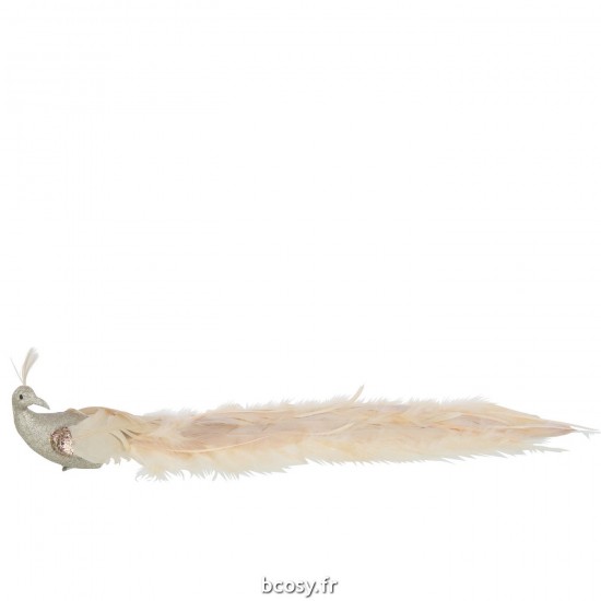 J-Line J Line paons Paonnes Jolipa Paon Clip Paillettes Polyfoam Plumes Jaune Or.