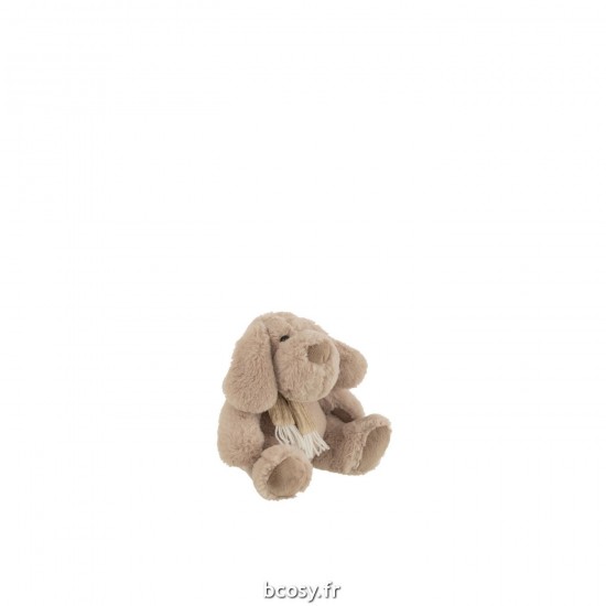 J-Line J Line chiens en peluche peluches Jolipa Chien Echarpe Assis Textile Beige Small.