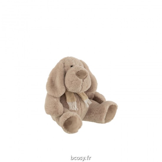 J-Line J Line chiens en peluche peluches Jolipa Chien Echarpe Assis Textile Beige Large.