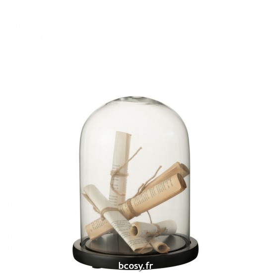 J-Line J Line cloches cuvecles clochettes en verre statuettes Jolipa Cloche Parchemin Verre Beige Small.