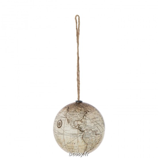 J-Line J Line boules de noel Jolipa Globe Supendu Plastique Beige.