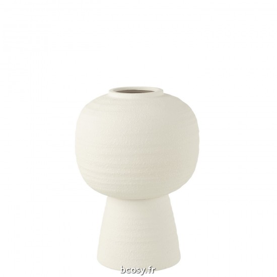 J-Line J Line Vase déco Vases déco Jolipa Vase Lanterne Argile Blanc Medium.