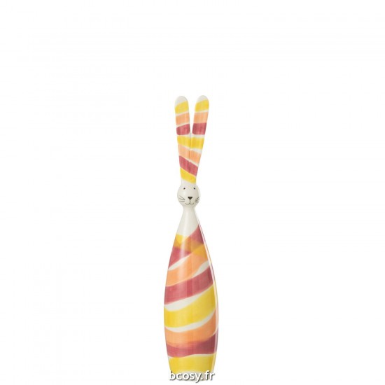 J-Line J Line lapins statuettes Jolipa Lapin Lignes Dolomie Orange Mix Small.