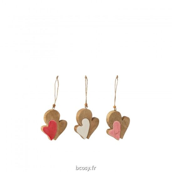 J-Line J Line pendeloques Jolipa Susp Coeur Sculpte Mang Mix Small Assortiment De 3.