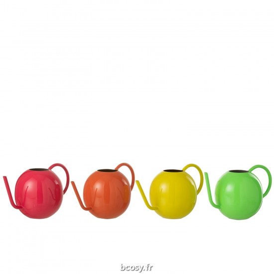 J-Line J Line arrosoirs Jolipa Arrosoir Rond Fer Mix Assortiment De 4.