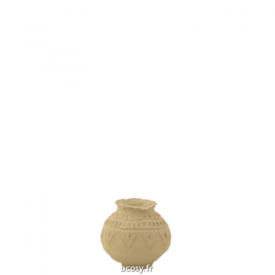 J-Line J Line Vase déco Vases déco Jolipa Pot Sphere Papier Mache Naturel.