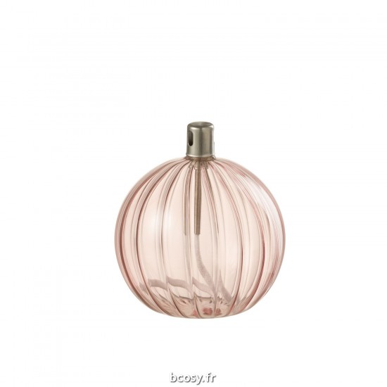 J-Line J Line Lampe à huile. lampes à huile Jolipa Lampe A Huile Cotele Verre Rose Small.