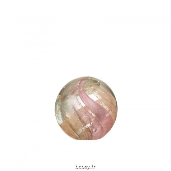 J-Line J Line presse papiers Jolipa Presse Papier Ouragan Verre Or Rose Medium.