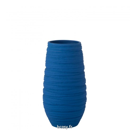 J-Line J Line cachepots de fleur Jolipa Vase Fiesta Ceramique Bleu Extra Large.