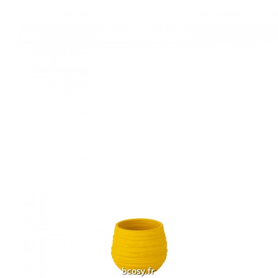 J-Line J Line cachepots de fleur Jolipa Cachepot Fiesta Ceramique Jaune Small.