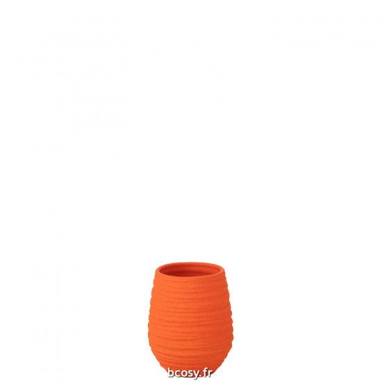 J-Line J Line cachepots de fleur Jolipa Vase Fiesta Ceramique Orange Small.