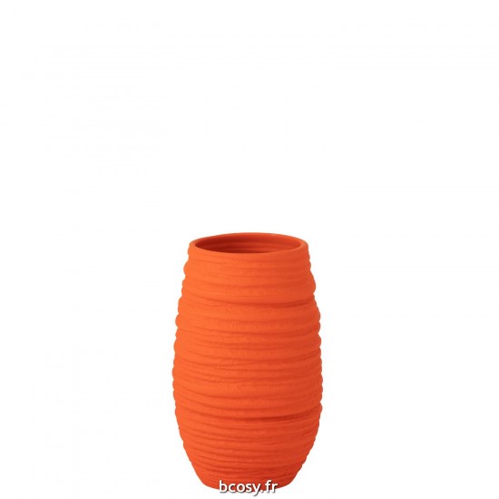 J-Line J Line cachepots de fleur Jolipa Vase Fiesta Ceramique Orange Large.