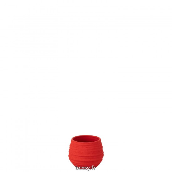 J-Line J Line cachepots de fleur Jolipa Cachepot Fiesta Ceramique Rouge Small.