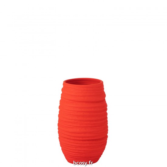 J-Line J Line cachepots de fleur Jolipa Vase Fiesta Ceramique Rouge Large.