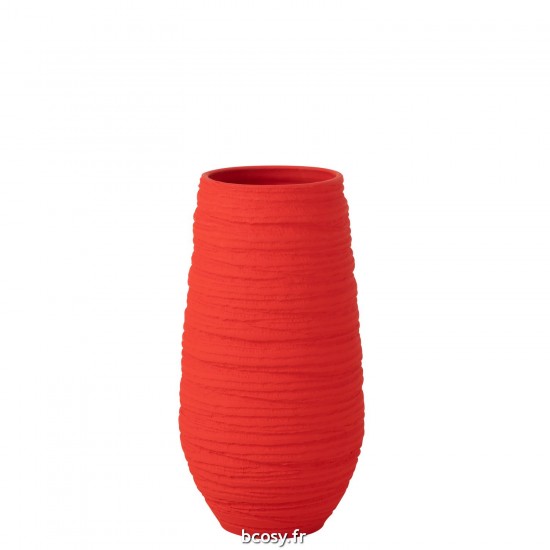 J-Line J Line cachepots de fleur Jolipa Vase Fiesta Ceramique Rouge Extra Large.