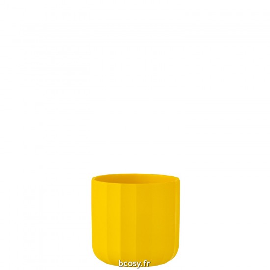 J-Line J Line cachepots de fleur Jolipa Cachepot Summer Ceramique Jaune Medium.