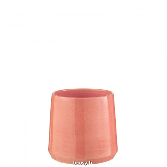 J-Line J Line cachepots de fleur Jolipa Cachepot Rond Ceramique Rose Medium.