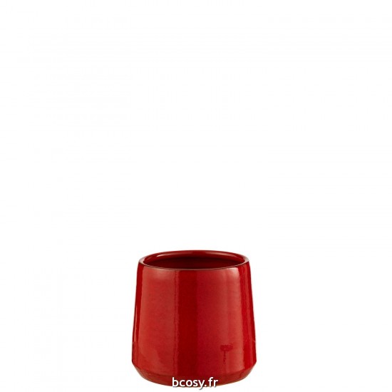 J-Line J Line cachepots de fleur Jolipa Cachepot Rond Ceramique Rouge Small.