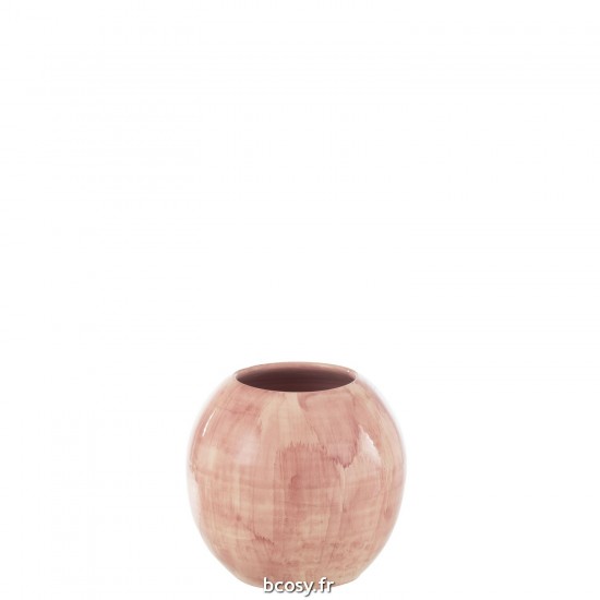 J-Line J Line cachepots de fleur Jolipa Cachepot Peint À Main Ceramique Rose Medium.