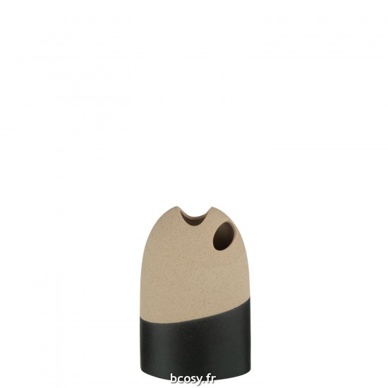 J-Line J Line vases Jolipa Vase Haut Ceramique Beige Noir Small.