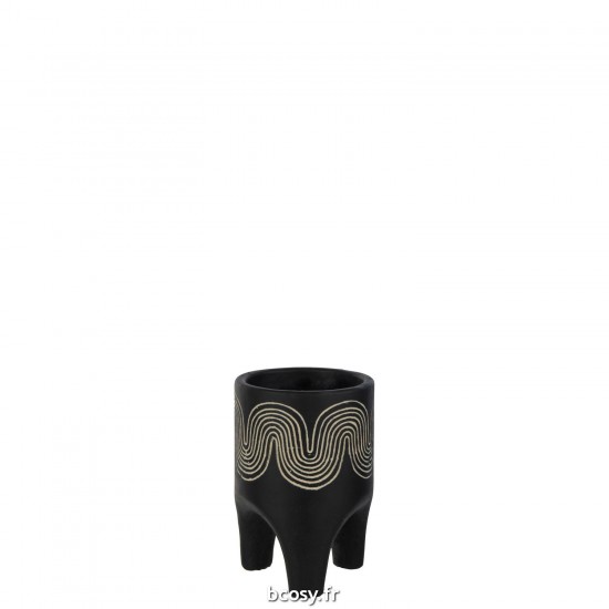 J-Line J Line cachepots de fleur Jolipa Cachepot Sur Pied Golf Ciment Noir Small.