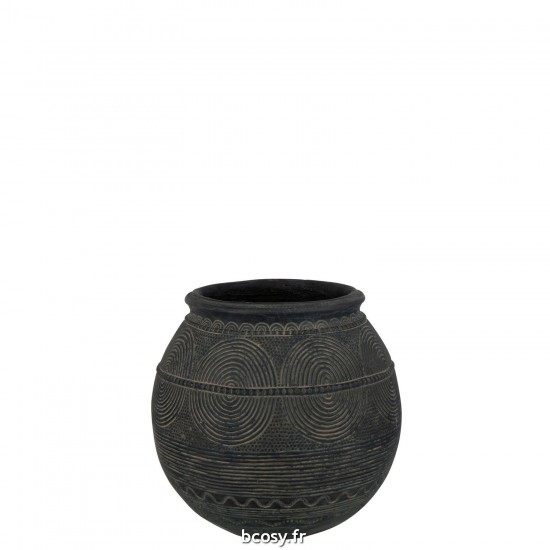 J-Line J Line Grands vases Grand vase Vases hauts Vase haut. Jolipa Vase Cruche Cercle Ciment Noir Marron Small.