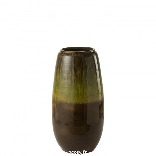 J-Line J Line Grands vases Grand vase Vases hauts Vase haut. Jolipa Vase Olive Ceramique Vert Small.
