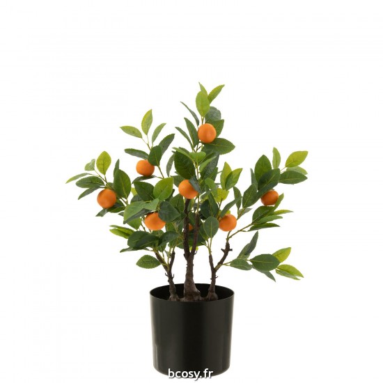 J-Line J Line plantes en pot Jolipa Oranger En Pot Artificiel Orange Vert Small.