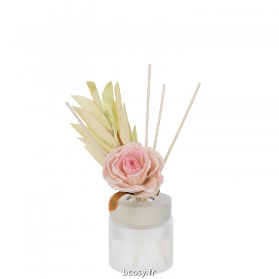 J-Line J Line diffuseurs de parfums Jolipa Huile Parfumee Fleur Verre Rose.
