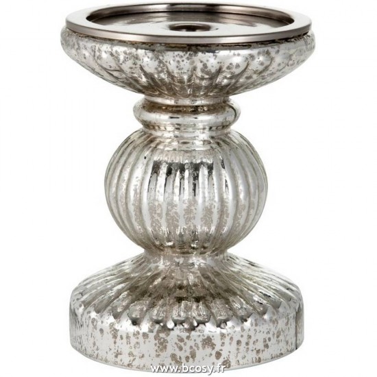 J-Line chandeliers candélabres Jolipa Jline Chandelier Cotele Antique Verre Argent 16X16X17Cm